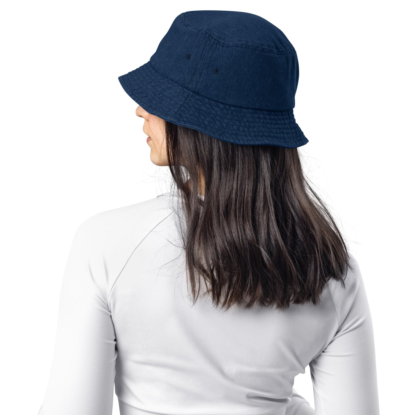 Flower Bear Denim Bucket Hat