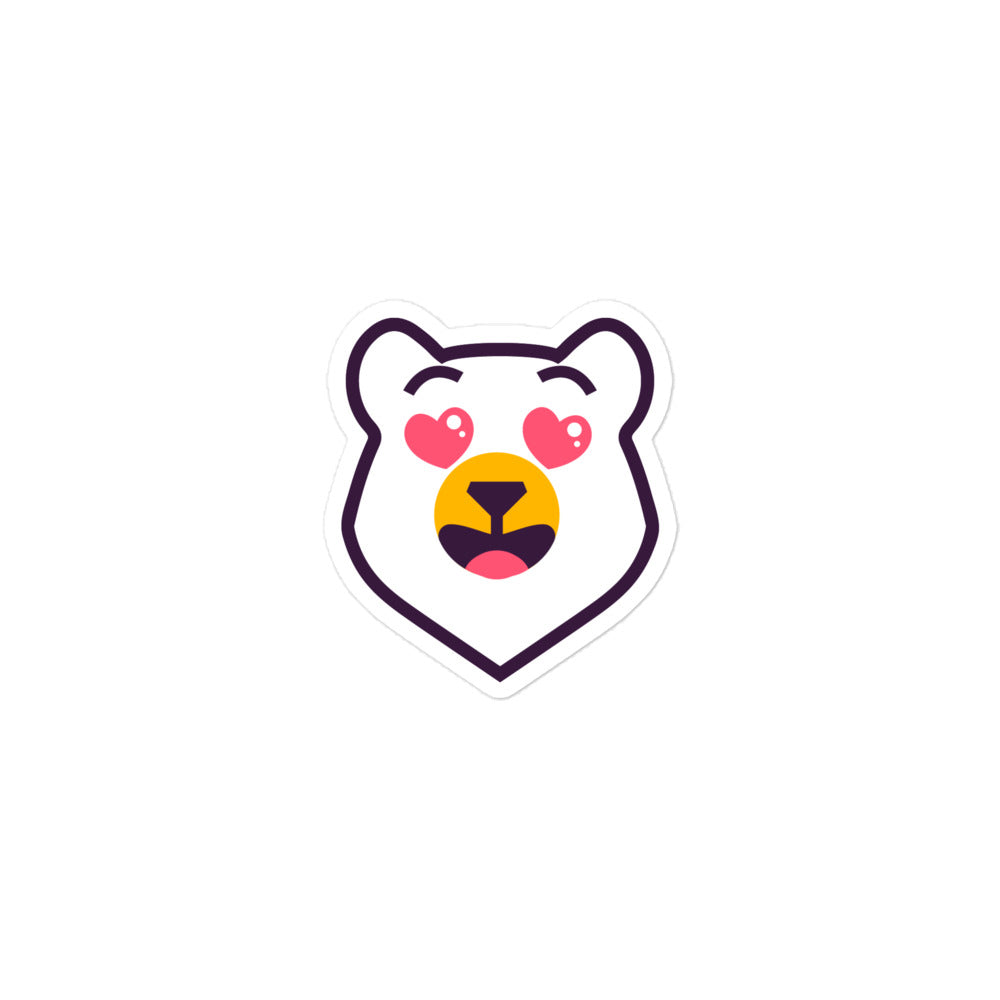 Heart Eyes Bear Sticker