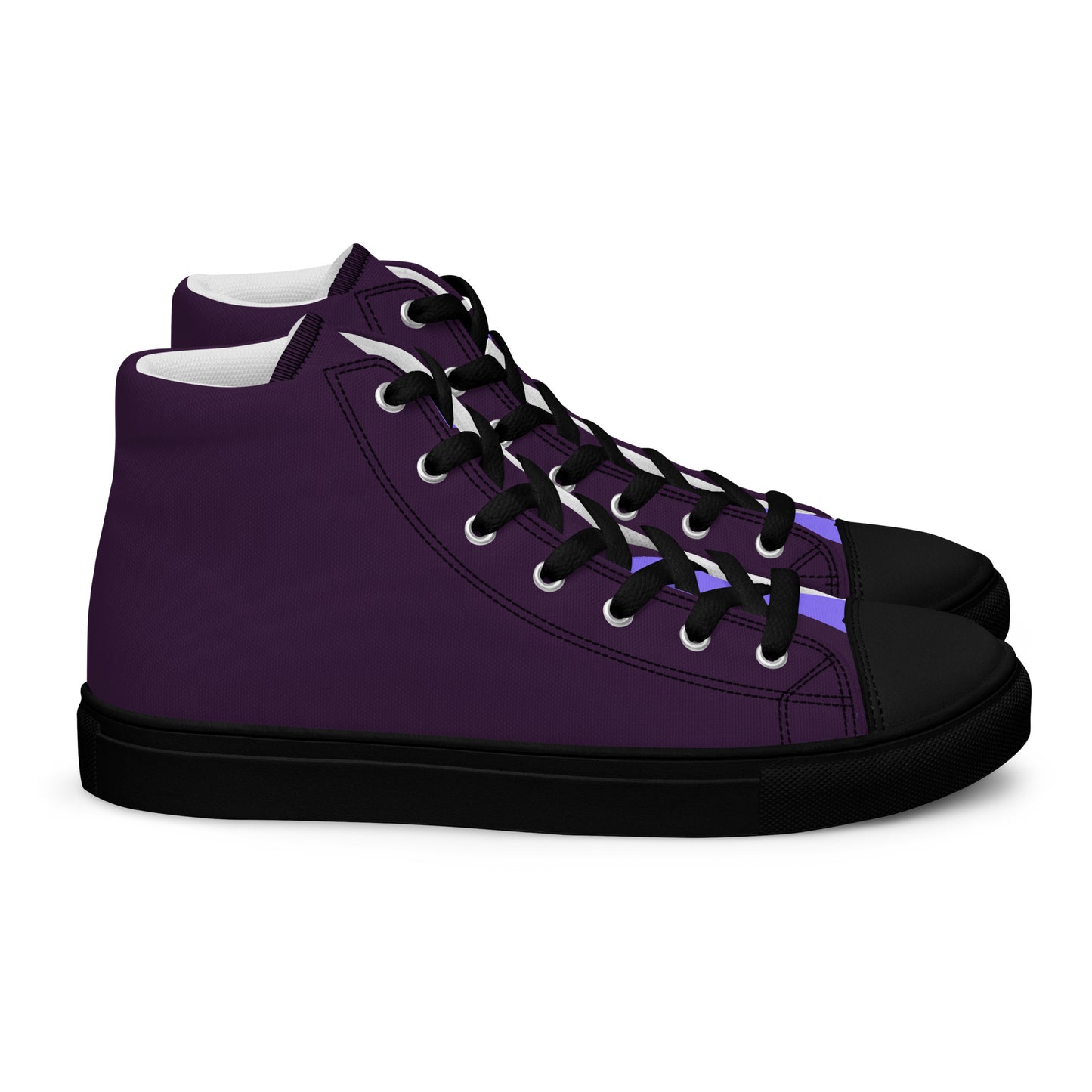 Dark Purple Men’s High Top Canvas Shoes